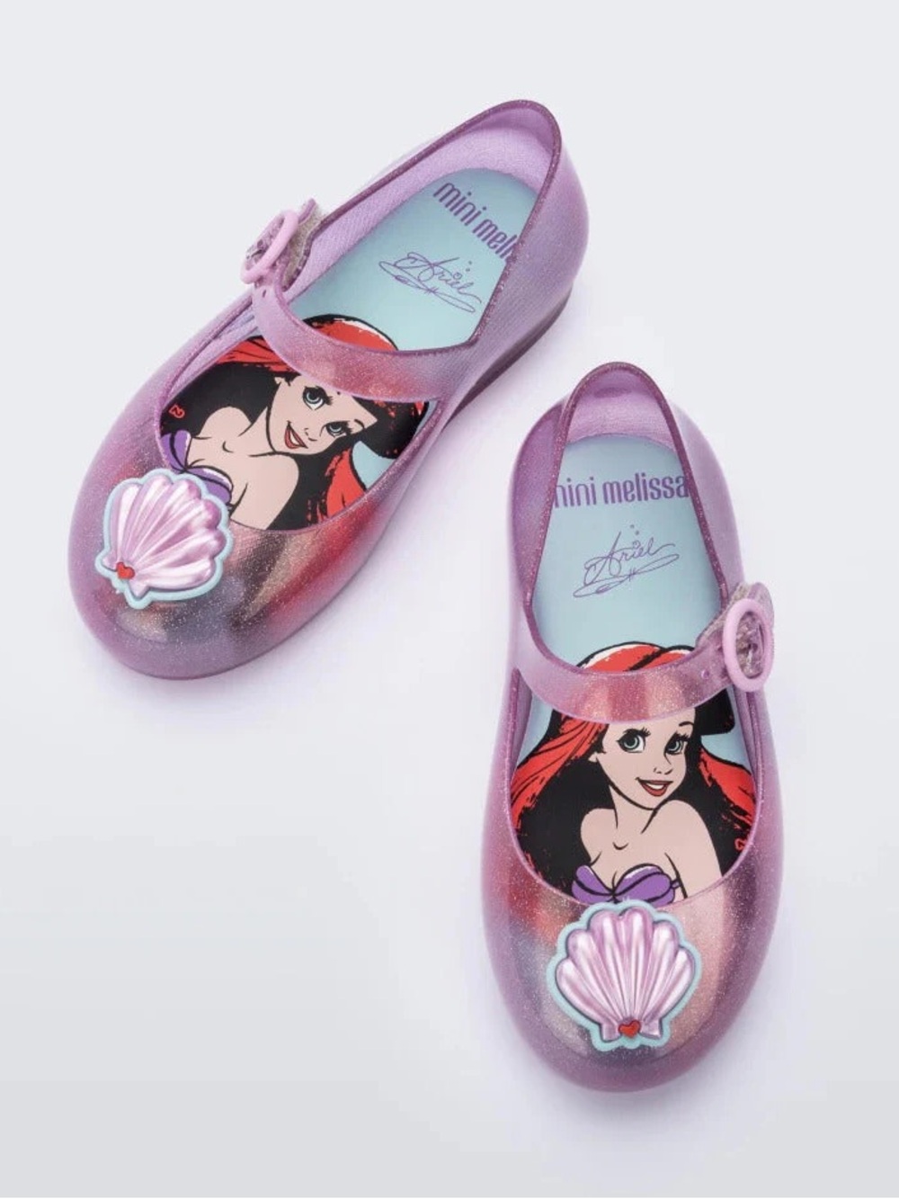 Mini Melissa Girl's Sweet Love Disney Princess Mary Jane Jelly Flat Ariel